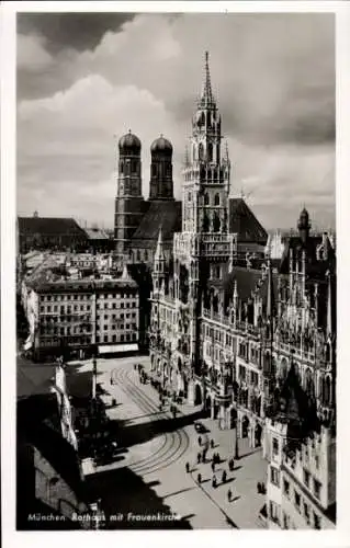 Ak München, Rathaus, Frauenkirche