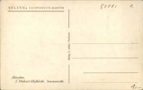 Ak München, S. Michael-Hofkirche, Innenansicht