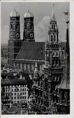 Ak München, Frauenkirche, Rathaus