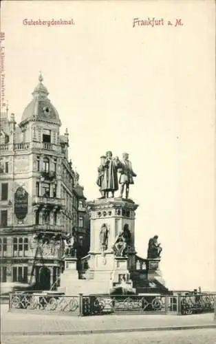 Ak Frankfurt am Main, am Gutenbergdenkmal