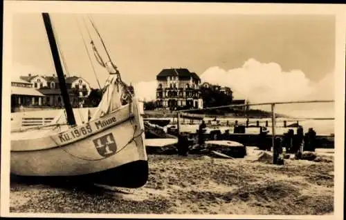 Ak Ostseebad Kühlungsborn, Strand, Boot Möwe