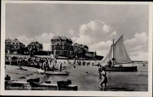 Ak Ostseebad Kühlungsborn, Strand, Segelboot, Weststrand