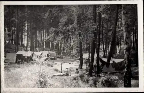 Ak Limsdorf Storkow in der Mark, Zeltstadt kleine Quelle, Springsee