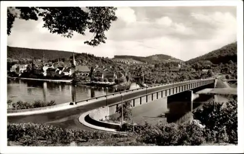 Ak Neckargemünd am Neckar, Gesamtansicht, Brücke