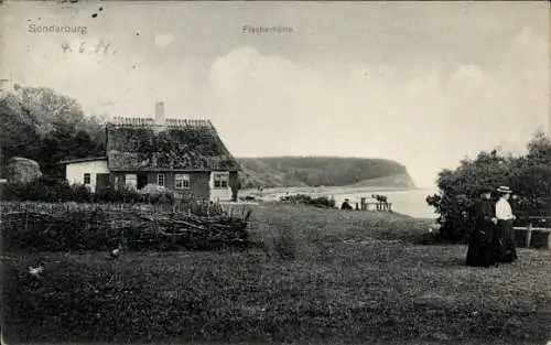 Ak Sønderborg Sonderburg Dänemark,  Fischerhütte