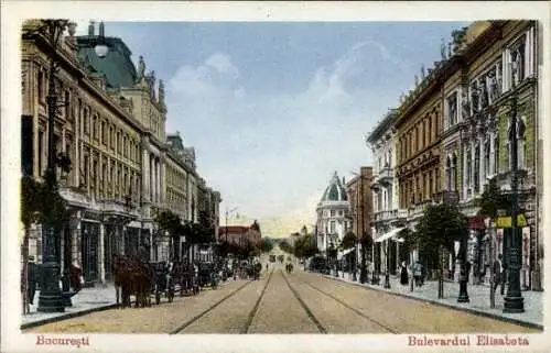 Ak București Bukarest Rumänien, Elisabeth Boulevard