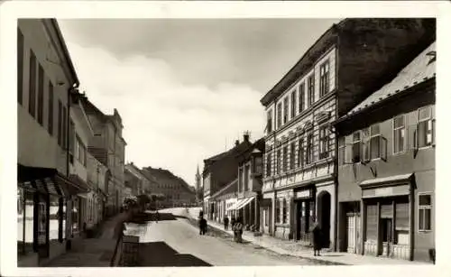 Ak Milevsko Milewsk Mühlhausen Südböhmen, Straßenpartie