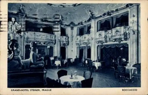 Ak Praha Prag, Grand Hotel Steiner, Innenansicht, Boccaccio