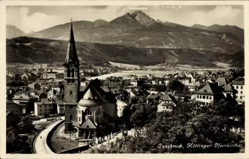 Ak Hötting Innsbruck Tirol, Panorama, Höttinger Pfarrkirche