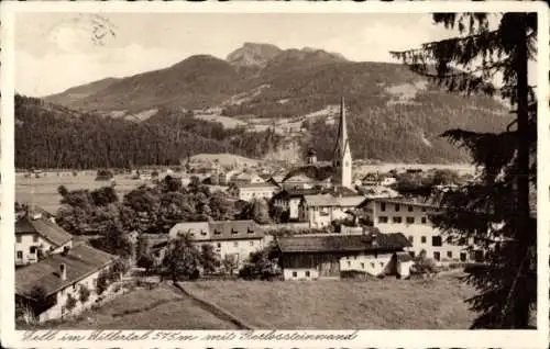 Ak Zell am Ziller in Tirol, Gesamtansicht, Gerlossteinwand