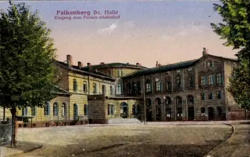 Ak Falkenberg an der Elster,  Eingang zum Personenbahnhof