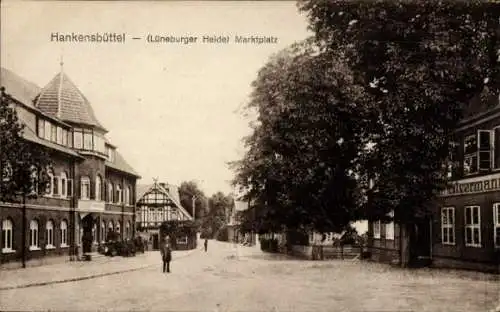 Ak Hankensbüttel in Niedersachsen, Marktplatz