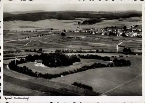 Ak Feldstetten Laichingen in Württemberg, Luftaufnahme, Haus Nattenbuch