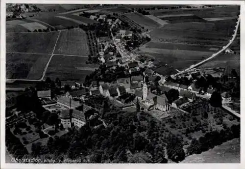 Ak Oberstadion in Oberschwaben, Fliegeraufnahme