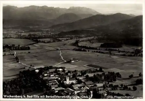 Ak Wackersberg Bad Tölz, Gasthof Altwirt, Fliegeraufnahme