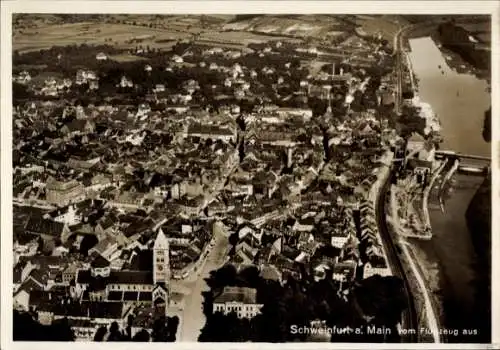 Ak Schweinfurt in Unterfranken Bayern, Fliegeraufnahme