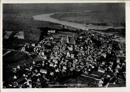 Ak Oppenheim am Oberrhein, Katharinenkirche, Fliegeraufnahme