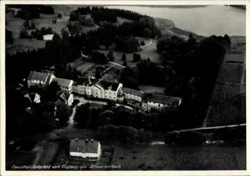 Ak Clausthal Zellerfeld im Oberharz, Fliegeraufnahme, Schwarzenbach