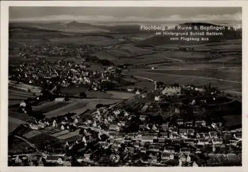 Ak Bopfingen im Ostalbkreis, Flochberg mit Ruine, Fliegeraufnahme