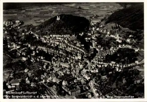 Ak Biedenkopf an der Lahn, Fliegeraufnahme