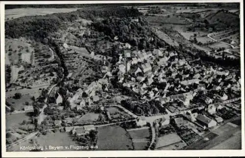 Ak Königsberg in Bayern Unterfranken, Fliegeraufnahme