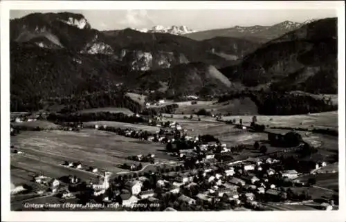 Ak Unterwössen in Oberbayern, Fliegeraufnahme