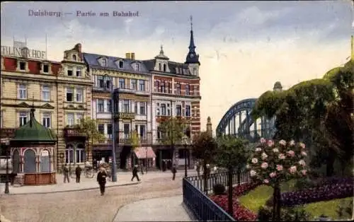 Ak Duisburg, am Bahnhof, Hotel Berliner Hof