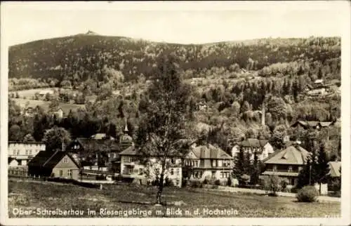 Ak Szklarska Poręba Ober-Schreiberhau Riesengebirge Schlesien, Teilansicht, Hochstein