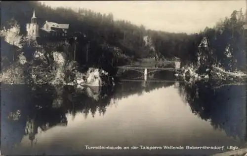 Ak Siedlęcin Boberröhrsdorf Riesengebirge Schlesien, Turmsteinbaude, Talsperre Weltende