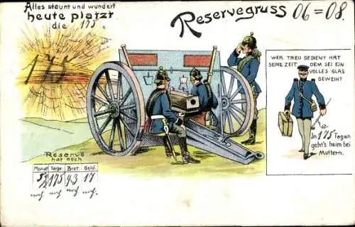 Litho Reservegruß, Artillerie, Reservisten