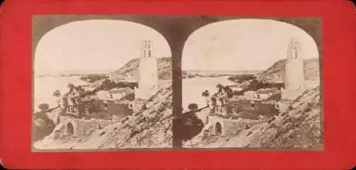 Stereo Foto Ägypten, Gesamtansicht, Leuchtturm