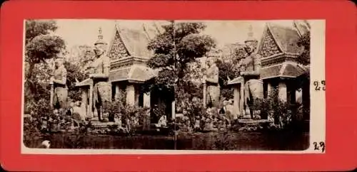 Stereo Foto Thailand, Pagoda, Statur