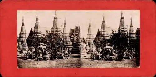 Stereo Foto Thailand, Begräbnisplatz der Könige von Siam, What-Pa