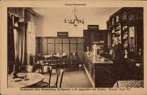Ak Berlin Reinickendorf Heiligensee, Restaurant Fritz Dannenberg, Restaurationsraum