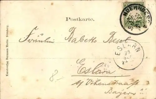 Passepartout Ak Pegnitz in Oberfranken, Gesamtansicht