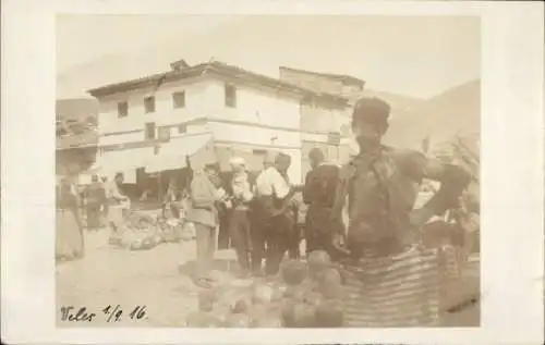 Foto Ak Veles Mazedonien, Markt, I WK