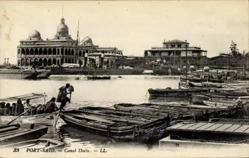 Ak Port Said Ägypten, Canal Docks