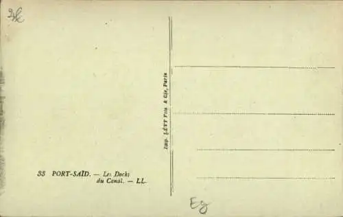 Ak Port Said Ägypten, Canal Docks