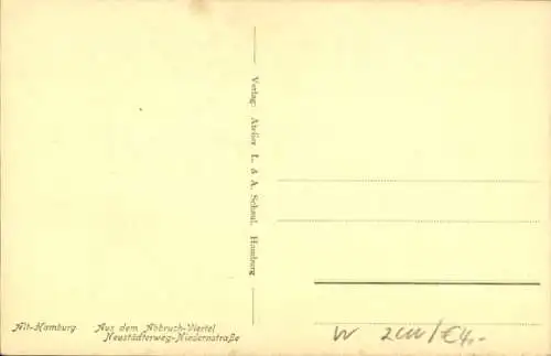 Ak Hamburg, Aus dem Abbruch Viertel, Neustädterweg-Niedernstraße