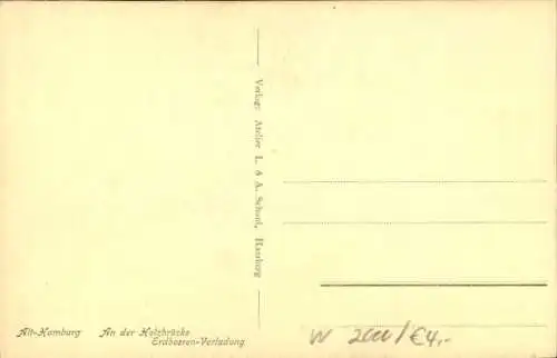 Ak Hamburg, An der Holzbrücke, Erdbeeren-Verladung