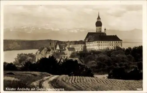 Ak Andechs am Ammersee, Gebirgspanorama
