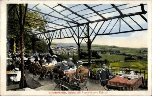 Ak Volmarstein Wetter an der Ruhr, Garten mit Aussicht aufs Ruhrtal