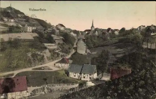 Ak Volmarstein Wetter an der Ruhr, ein schöner Blick von Ruine Volmarstein auf das Städtchen