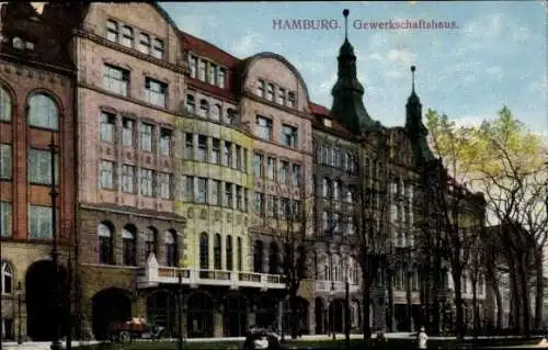 Ak Hamburg Mitte St. Georg, Gewerkschaftshaus, Besenbinderhof