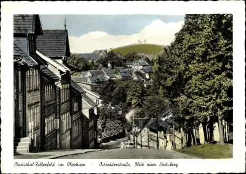 Ak Clausthal Zellerfeld im Oberharz, Bocksberg, Blick über die Dächer, Steile Osteröderstraße