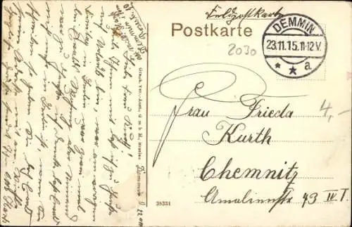 Ak Demmin in Vorpommern, Stadtansicht, Kirche, Peene