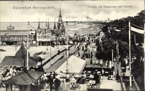 Ak Ostseebad Heringsdorf auf Usedom, Blick vom Strandcasino nach Ahlbeck