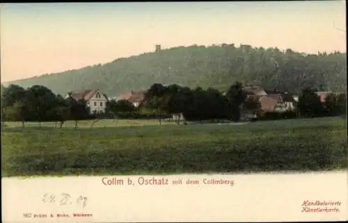 Ak Collm Wermsdorf in Sachsen, Blick auf Ort, Collmberg