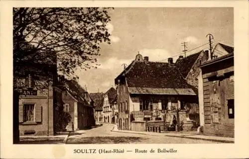 Ak Soultz Sulz Elsass Haut Rhin, Route de Bollwiller