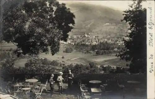 Foto Ak Masevaux, Hotel Schimmel, Blick von Terrasse